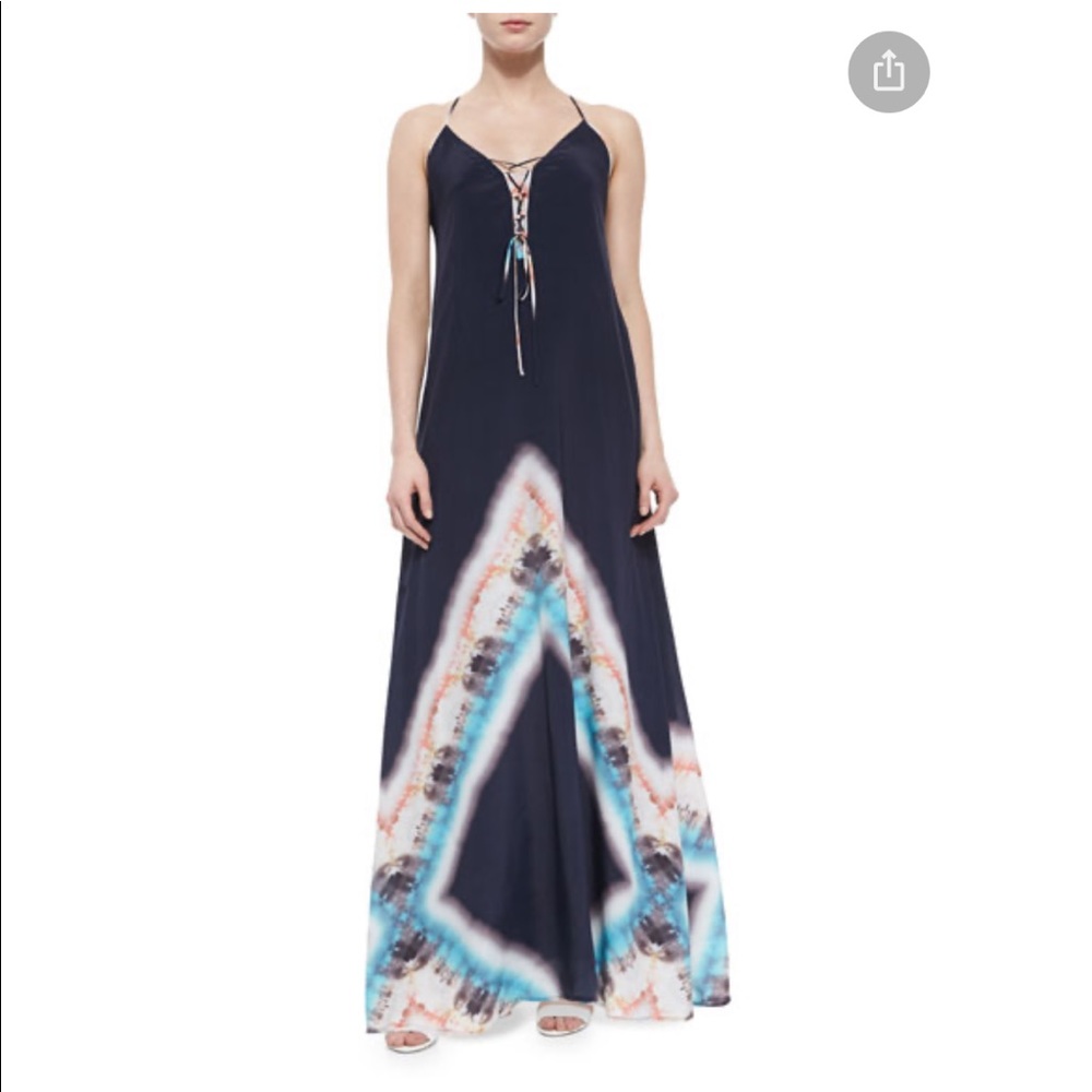 Silk tie dye maxi dress